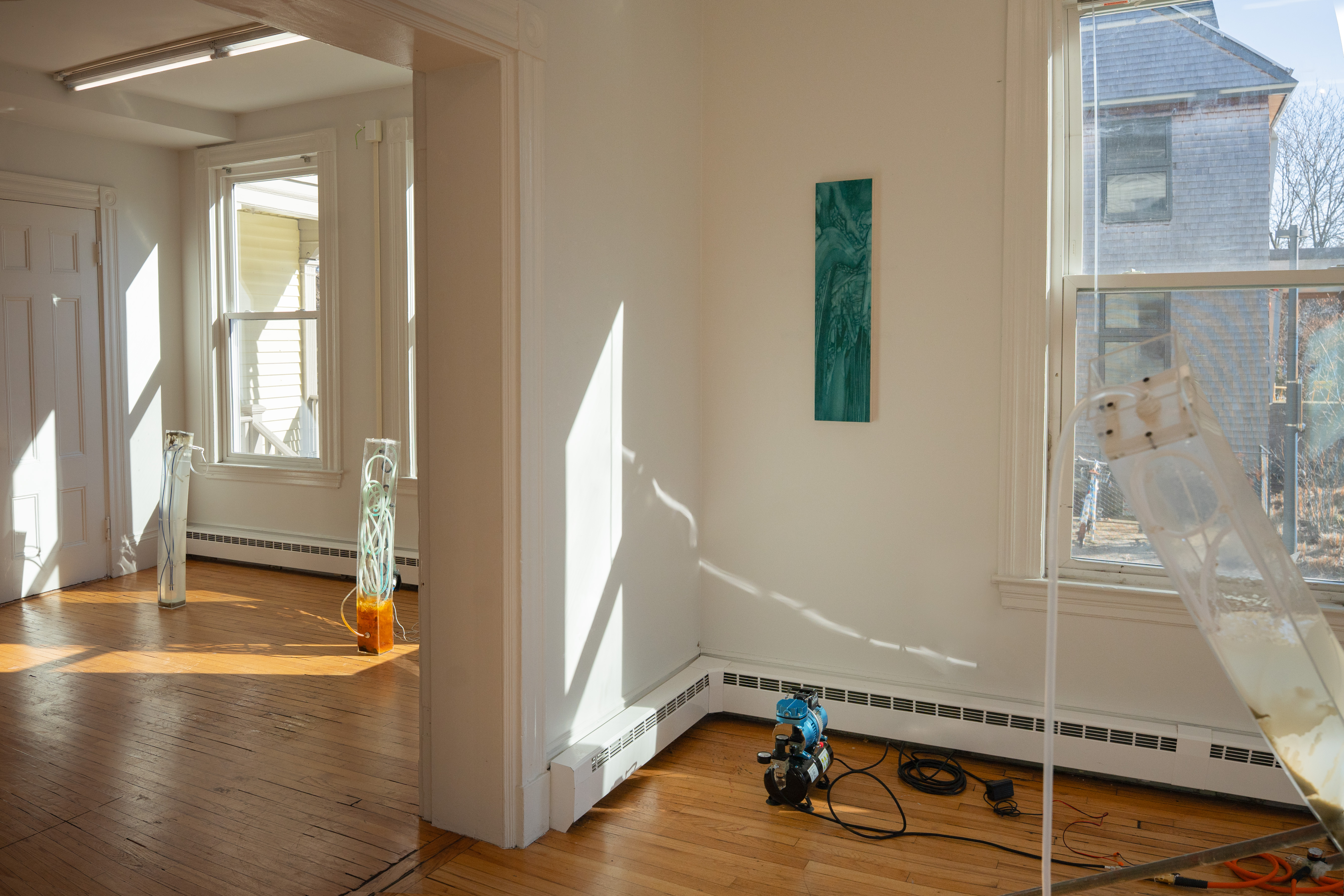 Photo of Plots, Grids, Models installation by Eric Rannestad. Kirkland Gallery, Harvard Graduate School of Design. Cambridge, MA. 2026